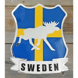 Spegeldekal Sweden Älg Flagga