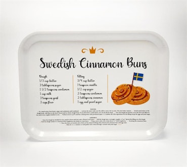 Tray Cinnamon buns with recipe, 27x20 cm