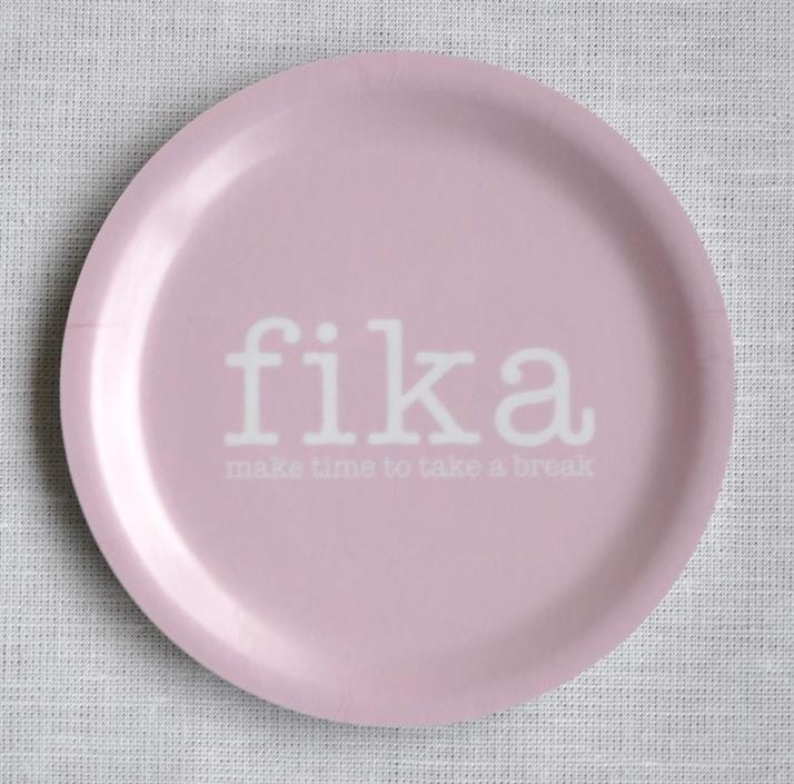 Glasunderlägg kant, Make time Fika, rosa