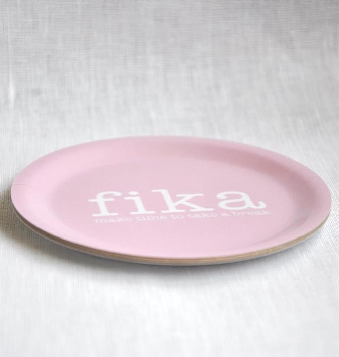 Glasunderlägg kant, Make time Fika, rosa