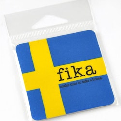 Magnet Make time Fika, svenska flaggan
