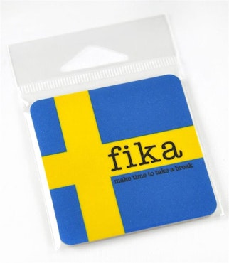 Magnet Make time Fika, svenska flaggan