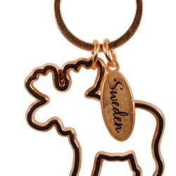 Keyring Sweden Moose Rose Gold