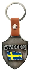 Nyckelring sköld svensk flagga
