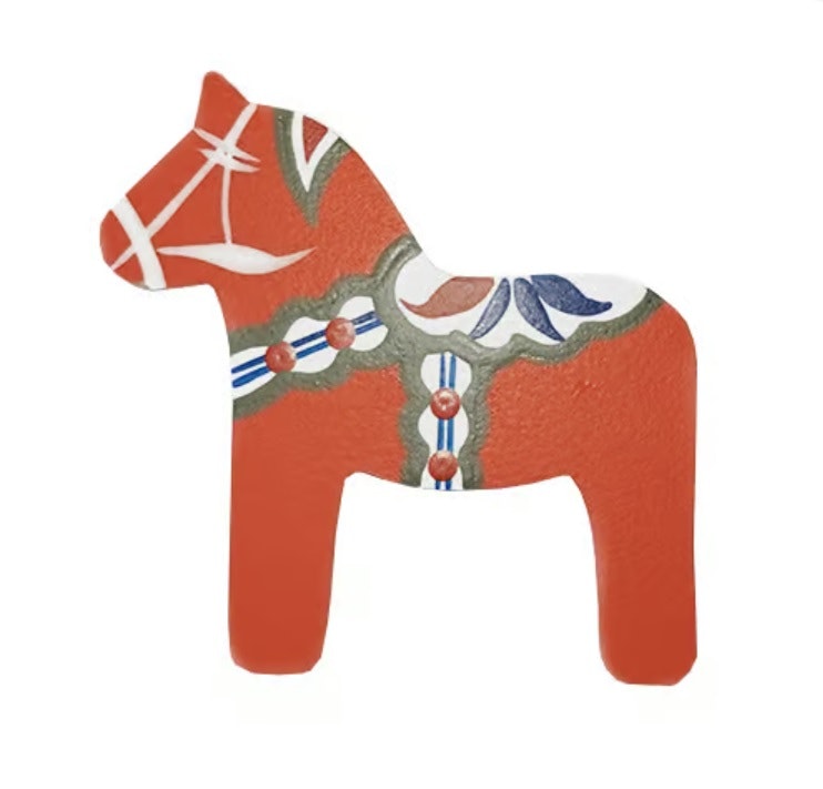 Hand painted magnet, Dala horse