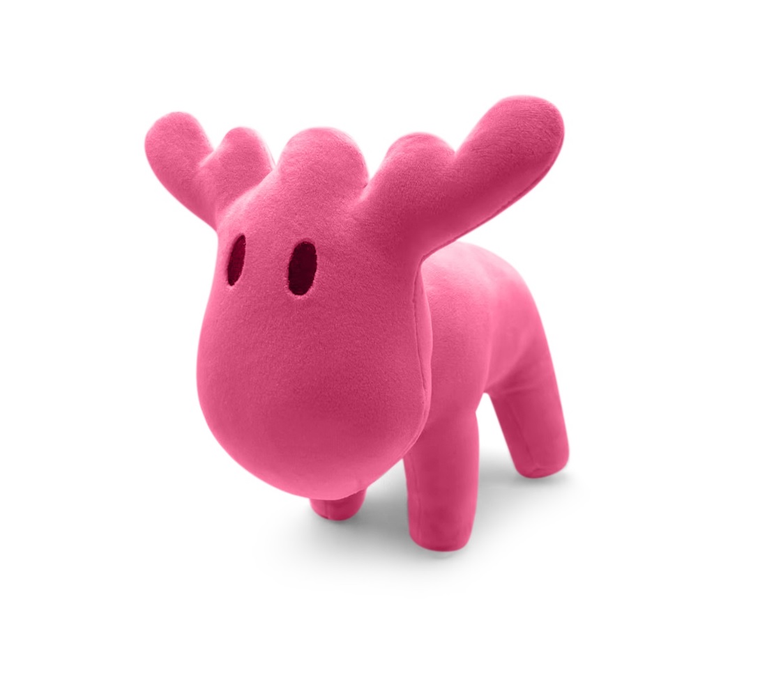 Stuffed animal: Moose, pink