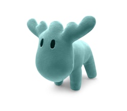 Stuffed animal: Moose, blue
