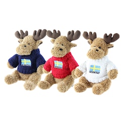 Stuffed moose with Sweden T-shirt, 13cm