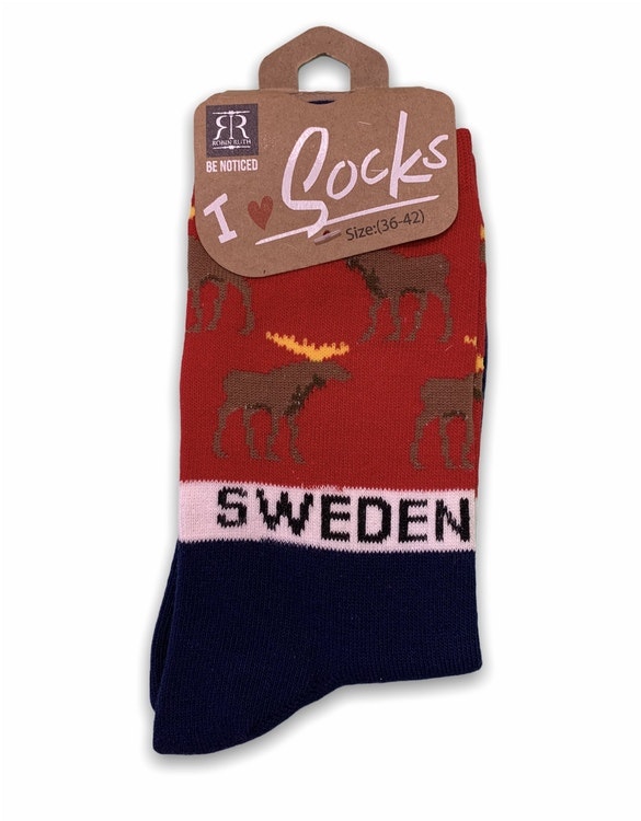 Socks: Unisex, Moose, gray / green