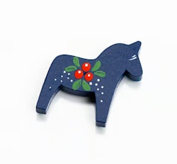 Handmålade magnet dalahäst, Lingon