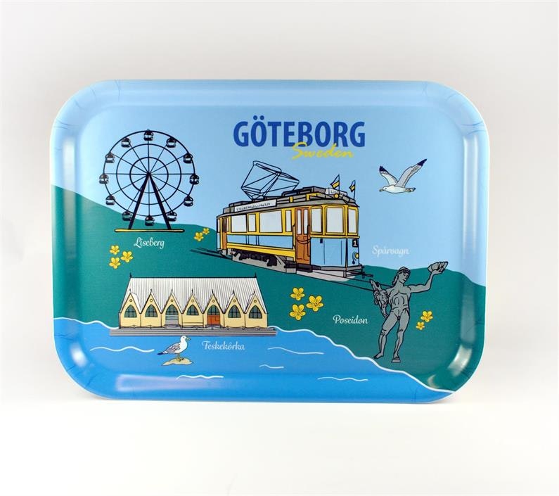 Bricka Göteborg symboler, 20x27 cm