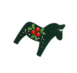 Hand painted magnet Dala horse, Lingon
