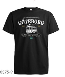 T-shirt Gothenburg, Tram, Black-Color