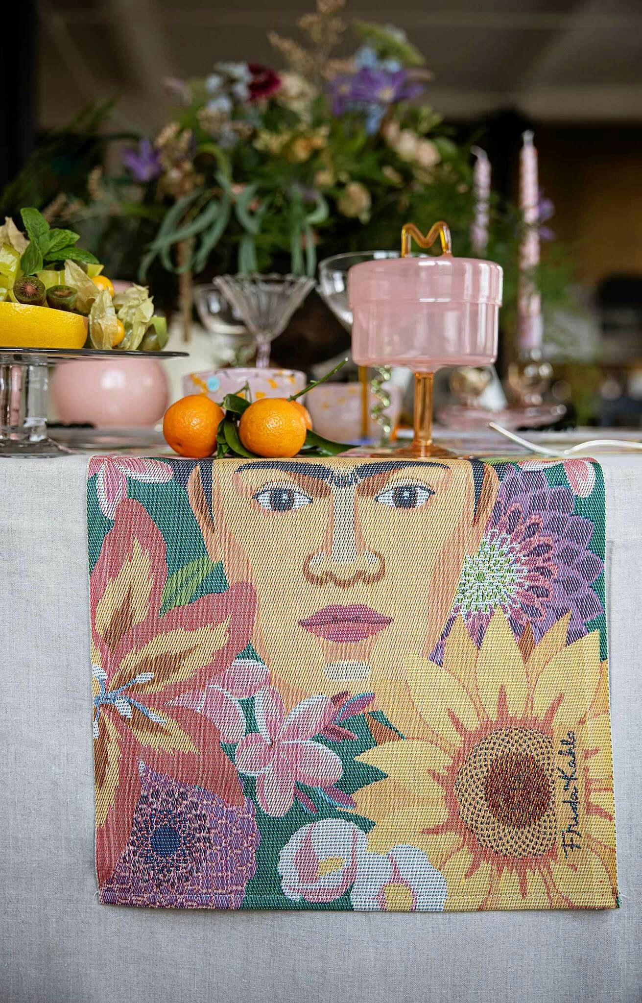 Flores (FRIDA KAHLO) handduk 35X50, 100% Ekologisk Bomull
