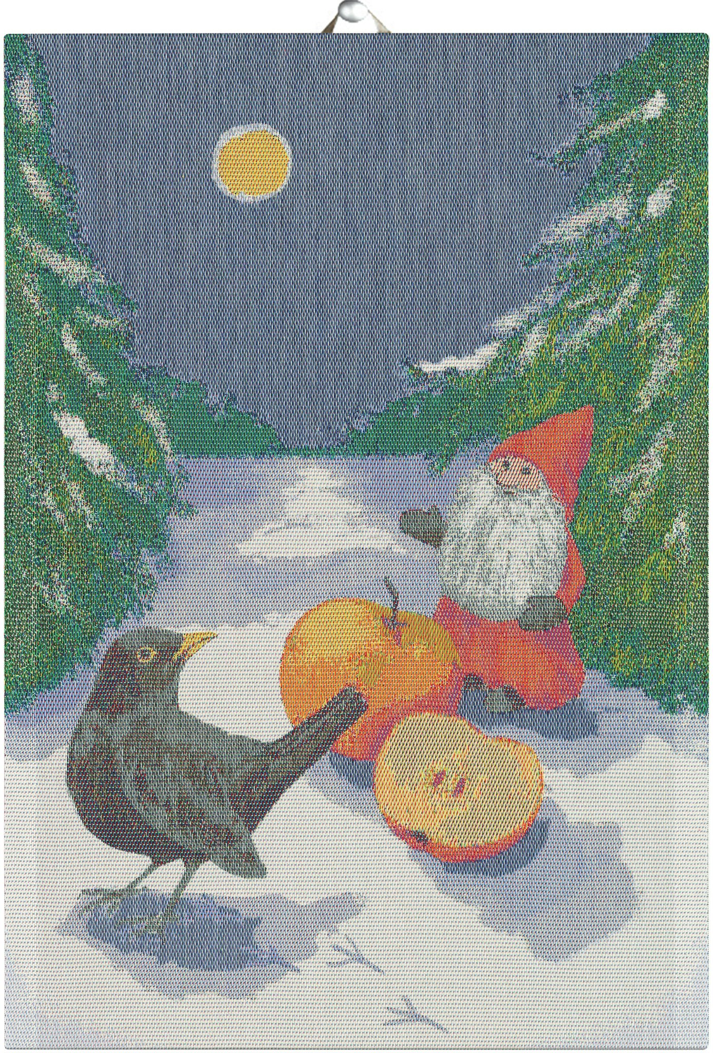 Vinteräpple handduk 35X50, 100% Ekologisk Bomull