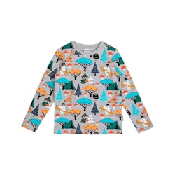 Sweater Moomin & mushrooms, gray melange