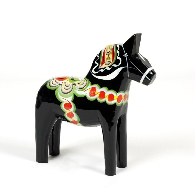 Original Traditionell Dalahäst Svart