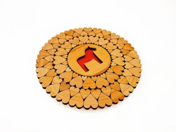 Coaster hearts, dala horse