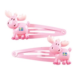 Hårspänne, älg, Rosa