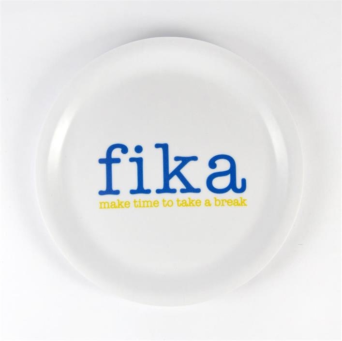 Glasunderlägg kant, Make time Fika, vit