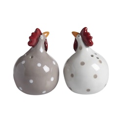 Salt och Peppar Höna beige 2-p, H.8cm