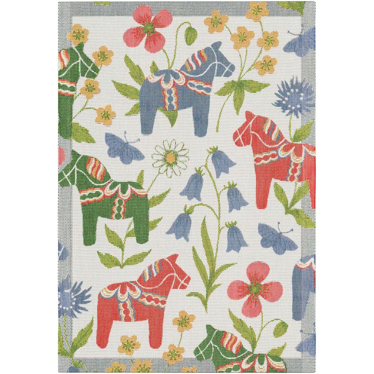 Blomsterhäst, handduk 35X50, 100% Ekologisk Bomull