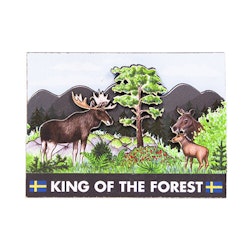 Magnet 3D, älgar i skogen