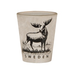 Shotglas Is Vit Sweden Älg