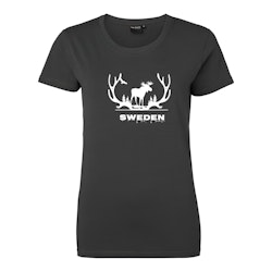 T-Shirt, Stretch-Ladies, Dark grey