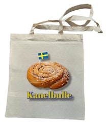 Einkaufstasche, mit Zimtschnecken-Motiv, beige