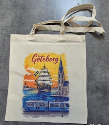 Stofftasche, mit Göteborg-Motiv, beige