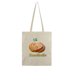 Einkaufstasche, mit Zimtschnecken-Motiv, beige