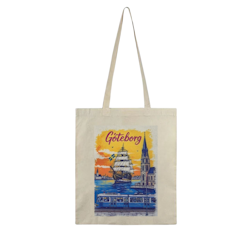 Stofftasche, mit Göteborg-Motiv, beige