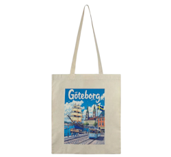 Tygkasse, med Göteborgsmotiv, beige
