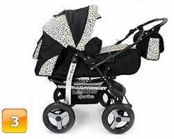 Barnvagn,Liggdel + Bilbarnstol + Babylift - 3in1 KAMIL