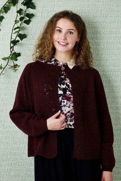 Cardigan med blomranker  893626