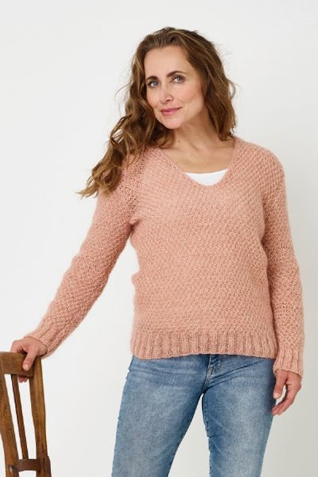 Mohairjumper med V-ringning  893628
