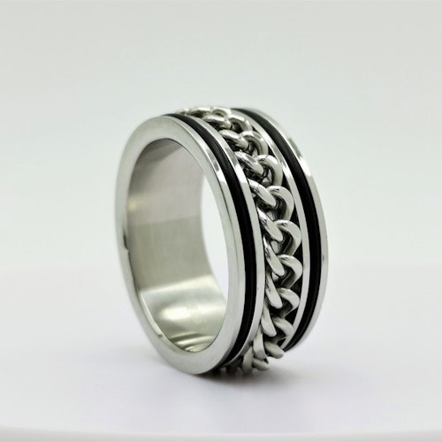 Chic Chain Leather Stainless Steel Ring - SWEVALI