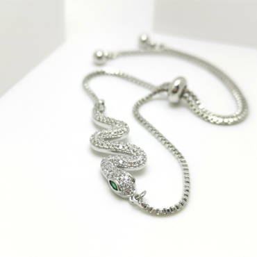 Snake Style Silver Edition Bracelet with Chain - SWEVALI