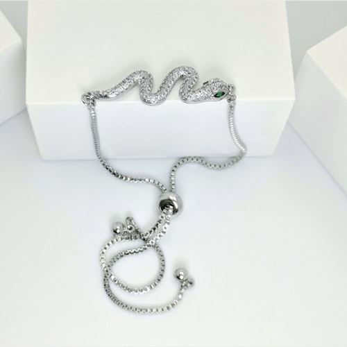 Snake Style Silver Edition Armband with Chain - SWEVALI