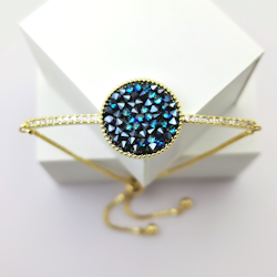 Paradise Blue Gold Edition Armband with Chain - SWEVALI