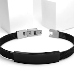 Black Contrast Metal Armband Herr - SWEVALI