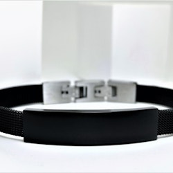 Black Contrast Metal Armband Herr - SWEVALI