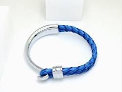 Concept Blue Leather Metal Armband Herr - SWEVALI