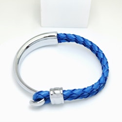 Concept Blue Leather Metal Armband Herr - SWEVALI