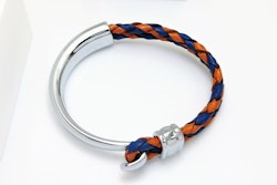 Concept Orange Blue Leather Metal Armband Herr - SWEVALI