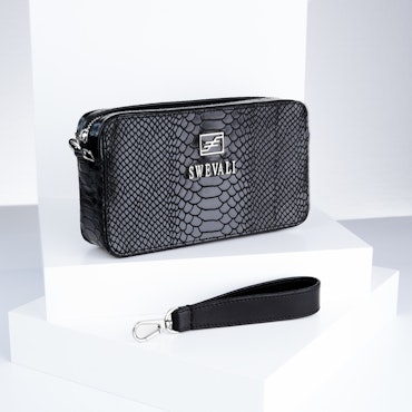 Leather Clutch Bag &quot;Sneaky Luxury Trace&quot; Mini Charm - SWEVALI