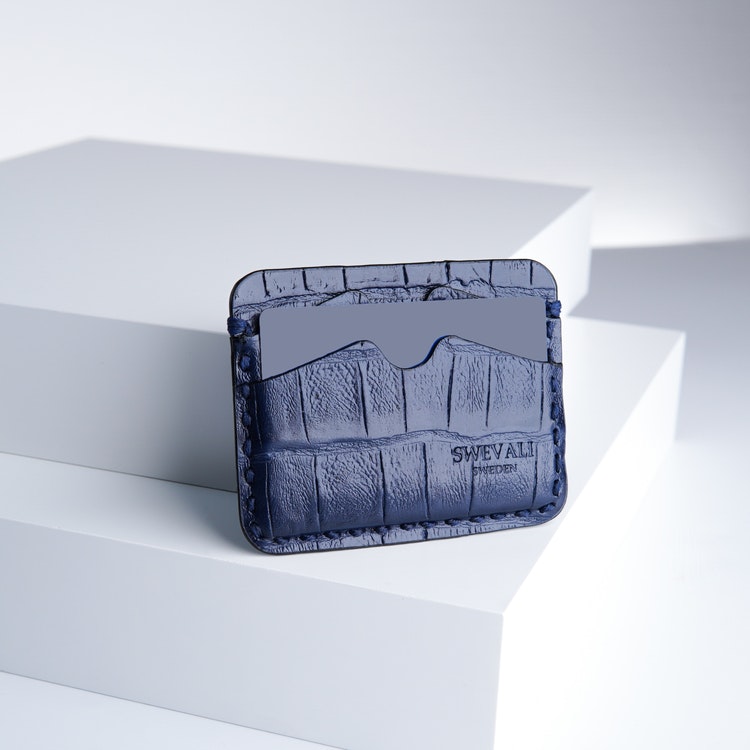 Leather Card Holder &quot;Coco Blue Night&quot; The opulent - SWEVALI