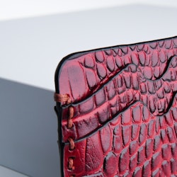 Leather Card Holder "Coco Carmine" The opulent - SWEVALI