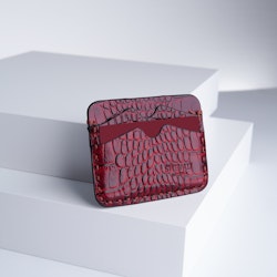 Leather Card Holder &quot;Coco Carmine&quot; The opulent - SWEVALI
